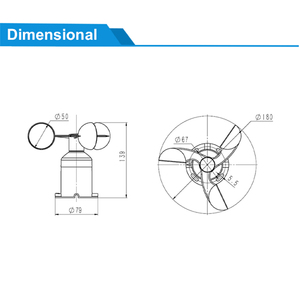 에코센텍 야외 풍속계 Rs485 <span class=keywords><strong>3</strong></span>컵 풍속계 저가 해양 풍속계 기상 관측소용 - Product Image 5