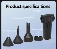 Produit phare Souffleur de poussière portable sans fil à turbine extérieure Moteur sans balais Ventilateur de voiture ABS/PVC Jiexunda