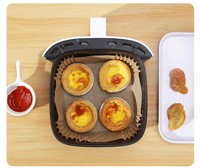 Papier de cuisson pour friteuse à air, antiadhésif, double face, jetable, écologique, résistant au four, 100 pièces, carré, rond, pour pizza et aliments