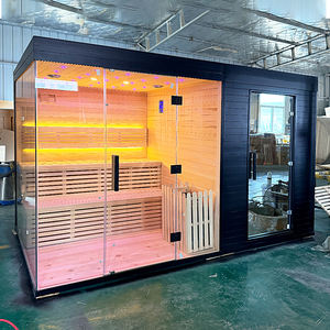 غرفة ساونا خشبية خارجية مكعبة الشكل بالأشعة تحت الحمراء البعيدة <span class=keywords><strong>2026</strong></span>، مصنوعة من خشب الأرز الأحمر، للاستخدام المنزلي اليومي والاسترخاء - Product Image 2