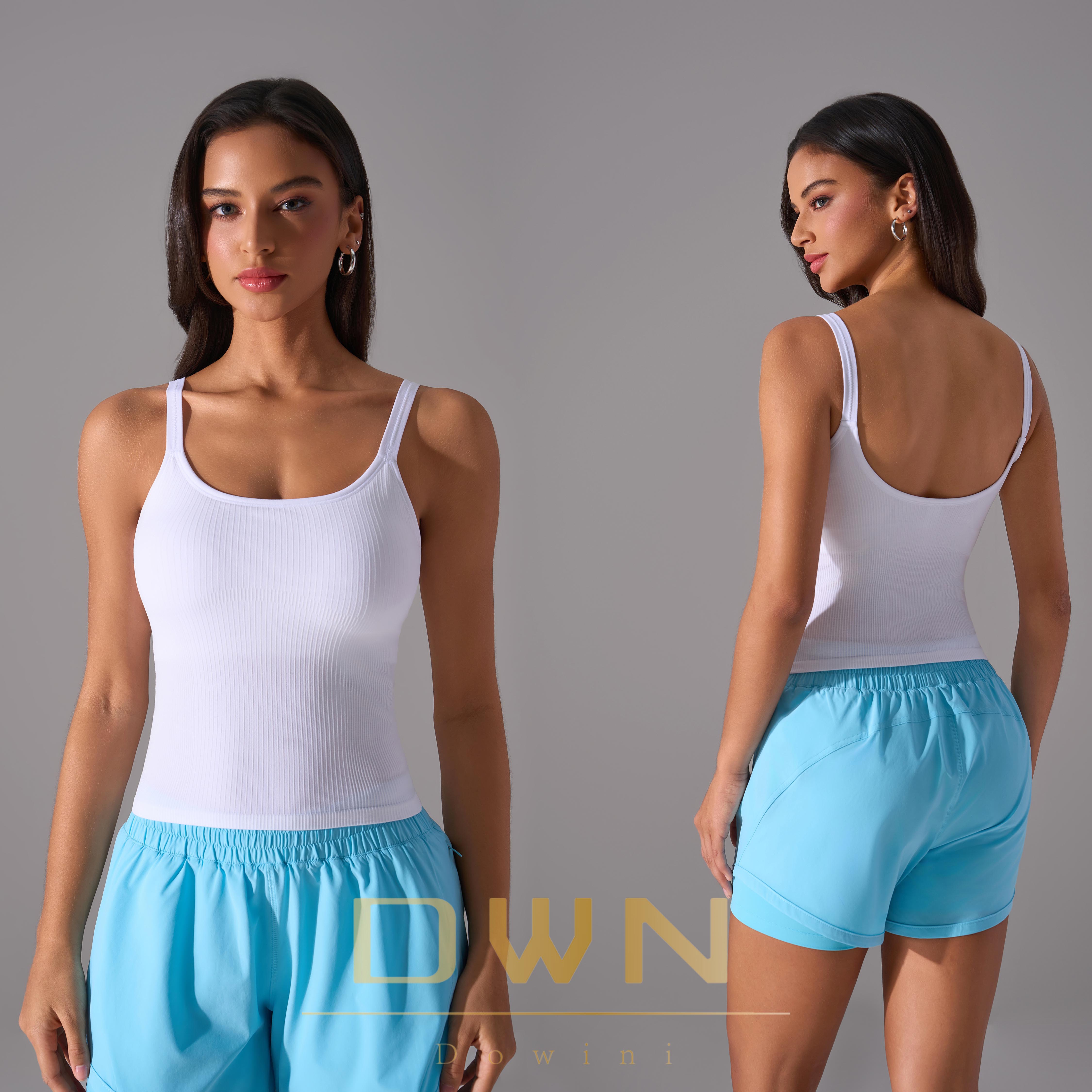 Women's New Hanging Strap Seamless Yoga Vest Seamless Chest Pad Beauty Back Breathable Fitness Sports Bra Workout Yoga Top OEM
