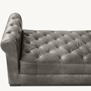 Banc de chevet long en cuir véritable Rhoohill, design moderne et luxueux, vente chaude d'usine, mobilier de chambre à coucher - Product Image 3