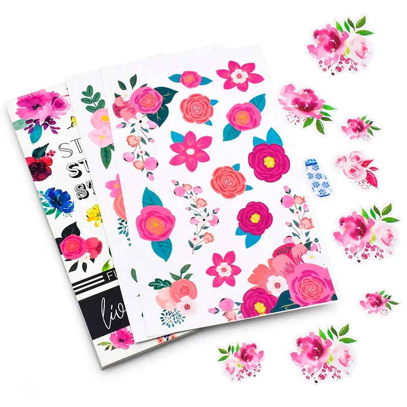 Decor design journal printing custom reusable rosyposy sticker book