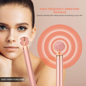 Amazon Chaud 2 EN 1 Rose Quartz Visage Anti-Vieillissement Thérapie Faciale <span class=keywords><strong>Masseur</strong></span> Électrique Vibrant Rouleau de <span class=keywords><strong>Jade</strong></span> - Product Image 6
