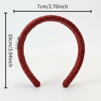 Serre-tête coréen en peluche douce, nouveau modèle de Noël, couleur unie, fait main, en tissu polyester de haute qualité, couleur personnalisable