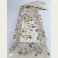 Tulle brodé de petites fleurs et de sequins style forêt, 3 couleurs, pour Qipao, Hanfu, robe de soirée