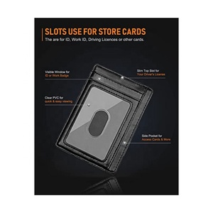 Custom Slim Front Pocket Wallet Eco Leather Wallet with 8 Credit Card Slots 1 <b>ID</b> Window Card <b>Holder</b> for Travel - Product Image 4