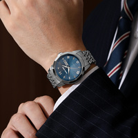 Montre Homme Quartz Haut de Gamme Personnalisable avec Logo, Étanche, Lumineuse, Bracelet en Acier Inoxydable, Affichage du Jour de la Semaine, Reloj Hombre