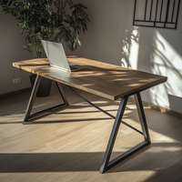 Bureaux de direction minimalistes en bois massif, panneaux robustes et écologiques, poste de travail pour la maison et le bureau