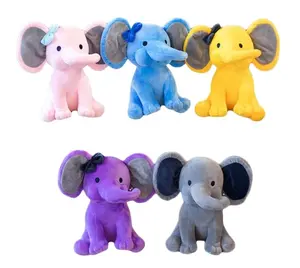 Black Friday Best Seller Plush Stuffed Gray Elephant with Big Ears Pink Baby Elephant Plush Pillow