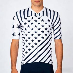 Maillot de cyclisme à manches courtes, coupe-vent, respirant, à séchage rapide, avec motif étoiles et rayures, élégant, pour cycliste - Product Image 3