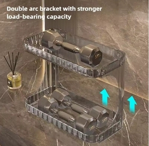 Dual Layer Bathroom Storage Rack Toilet Organizer with Cosmetics Storage <b>Box</b> Desktop <b>Shelf</b> for Washstand Accessories - Product Image 2