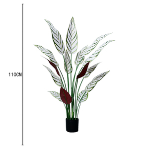 Arbre artificiel en plastique de simulation, <span class=keywords><strong>petit</strong></span> arbre artificiel vert, plantes artificielles en bananes pour la décoration de la place publique - Product Image 6