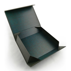 Guangzhou Matte <b>Black</b> Cardboard Packaging <b>Box</b> Magnetic Closure Folding Custom One Piece with Glossy <b>Black</b> Logo Paper Customized - Product Image 3
