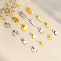 Pendentifs et breloques personnalisés en acier inoxydable plaqué or 18 carats pour colliers et bracelets DIY, finition poli miroir, bijoux tendance