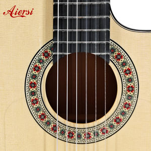 Aiersi Guitare Classique <span class=keywords><strong>Flamenco</strong></span> Solide Couleur Naturelle avec Étui en Mousse - Product Image 2