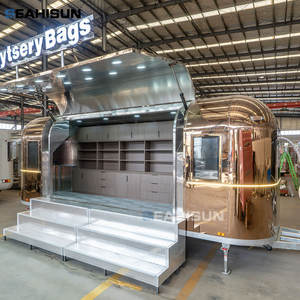 Remorque de cuisine mobile/stand de vente en acier inoxydable personnalisable certifiée CE, pour camion de restauration, service de bonbons, véhicule de vente ambulante, résistante à la rouille - Product Image 1