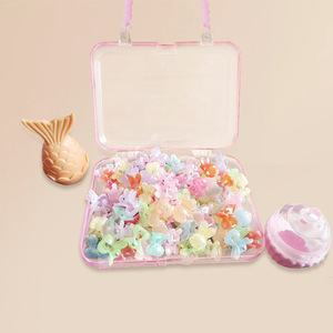 Transparent Pink Jewelry Organizer With Beaded Handle Portable Storage Box For <b>Kids</b> Accessories Desktop Organizer Plastic - Product Image 3