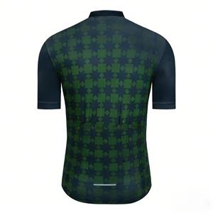 Maillot de cyclisme pour homme Zede léger, respirant, anti-transpiration, confortable, couleur verte à carreaux, pour le cyclisme sur route et en montagne - Product Image 2
