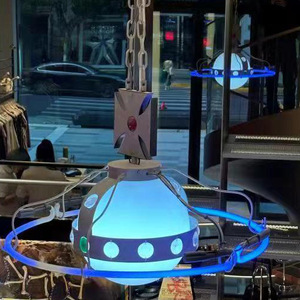 Lámpara de araña decorativa UFO con luz LED E27 de un solo cabezal y forma redonda para el hogar, dormitorio, habitación infantil, restaurante, bar. - Product Image 1