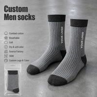 Chaussettes mi-mollet décontractées pour hommes, couleur personnalisée, qualité OEM supérieure, en coton peigné doux et respirant, idéales pour l'été