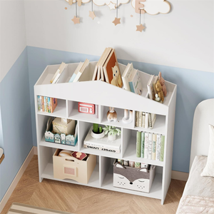 Libreria a 8 cubi per <span class=keywords><strong>bambini</strong></span>, mobiletto bianco per giocattoli e casa delle bambole per i più piccoli - Product Image 6