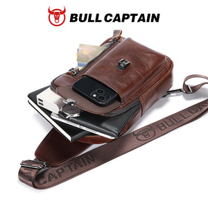 กระเป๋าหนังแท้ BULLCAPTAIN สำหรับผู้ชาย แฟชั่นวินเทจ สะพายข้าง สะพายไหล่ มีซิป เหมาะสำหรับการเดินทางและใช้ในชีวิตประจำวัน - Product Image 4