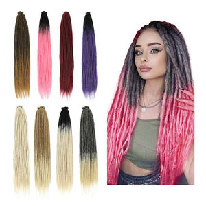 Shinein Boho Style Bouclés Synthétiques Dreadlock Boîte Tresses Ombre Blonde Double Extrémité Extensions de Cheveux avec Extrémités Bouclées - Product Image 6