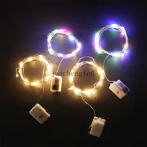 High Quality rgb CR2032 Button Battery Operated Mini Copper Wire LED Fairy String Lights use in christmas