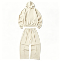 Nouvel ensemble décontracté pour homme en pur coton sur mesure : sweat à capuche oversize et pantalon large