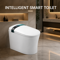 CE WC intelligent allongé avec buse autonettoyante automatique, siège chauffant, lavage féminin, siphon en P/S, capteur de pied et télécommande