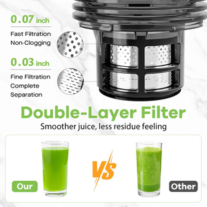 Özelleştirilmiş yüksek verim 5.43 inç büyük ağız elektrikli mastijuice suyu ekstraktör makinesi tüm meyve soğuk pres yavaş sıkacağı - Product Image 3