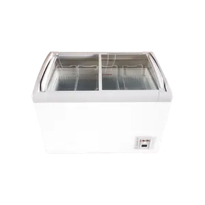 Супермаркет холодильник-витрина для мороженого витрина изогнутые, сдвижная стеклянная панелька для морозильной камеры SD/SC-258Y