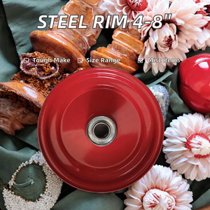 Assemblage de <span class=keywords><strong>roue</strong></span> de 8 pouces <span class=keywords><strong>brouette</strong></span> 4 \ "pneu pneumatique jante en acier métal non plat jardin chariot pelouse camion à main-0.5 \" 0.625 \ "roulement - Product Image 4