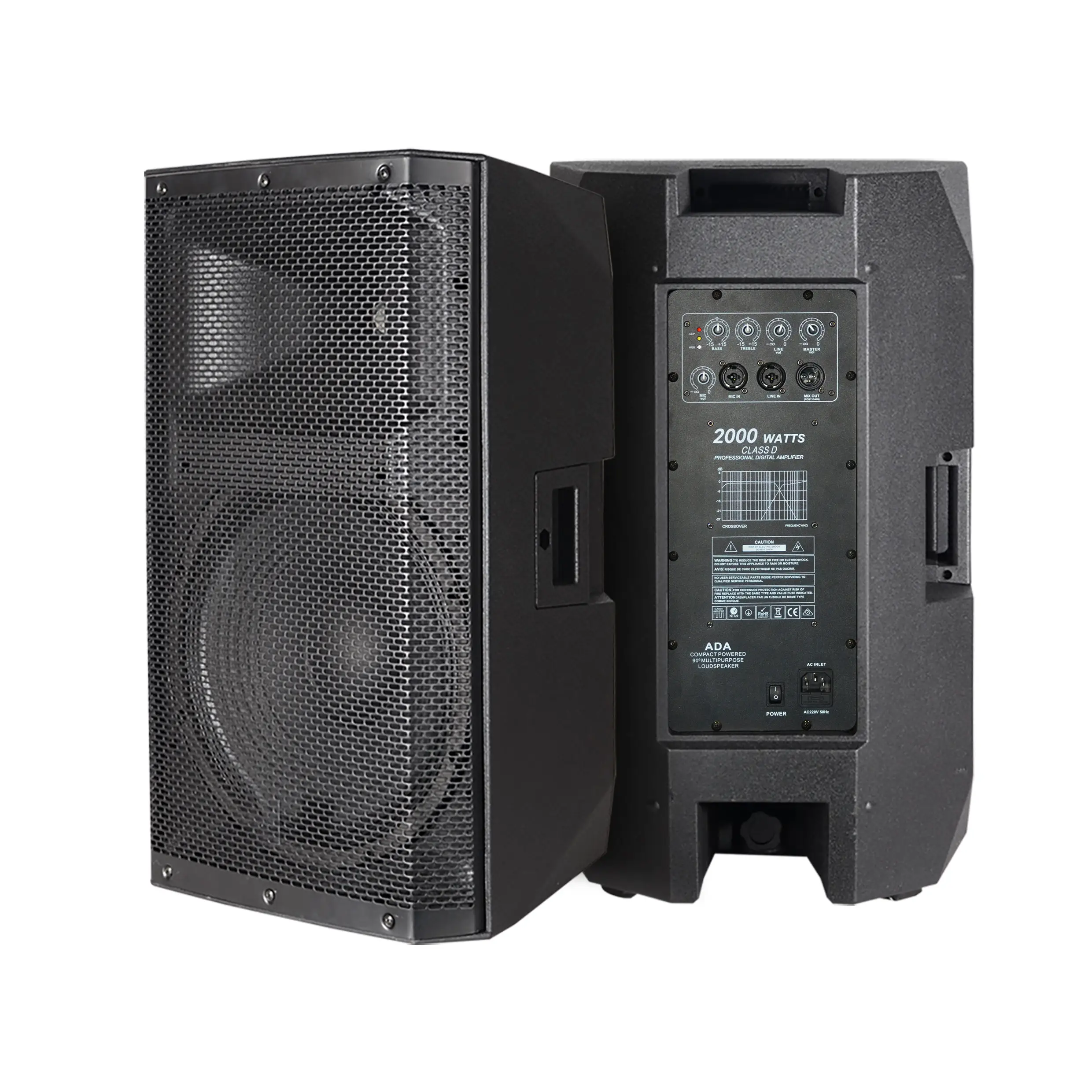 Accuracy Pro Audio CAC15ADA 500W Professional 15" dj sound system outdoor high Powered pa Speaker active 15 inch