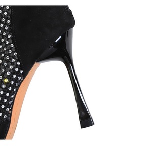 Fashion Crystal Rhinestone Mesh Women Sandals Pointed Toe Female Shoes High Heels Pumps Black <b>Boots</b> - Product Image 6