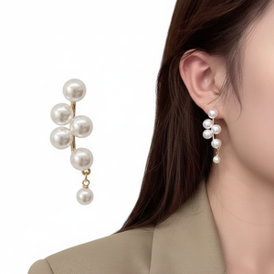 Vendita calda Trending moda orecchini pendenti a foglia di fiocco eleganti graziosi stile Boho gioielli di perle per donne e ragazze all'ingrosso - Product Image 2