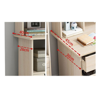 Bureau moderne en bois avec compartiments pour ordinateur, blanc, pour bureau à domicile ou salle d'étude, avec huche