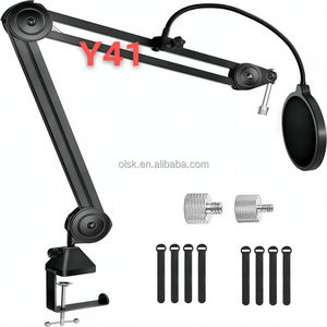 Clavax-Soporte de metal para micrófono, soporte de escritorio ajustable con brazo de suspensión, brazo de tijera para pantalla de micrófono azul <span class=keywords><strong>Neumann</strong></span> - Product Image 3