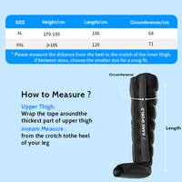 Bottes de massage des jambes à compression d'air fonctionnant sur batterie Kangwanjia MF-8551-8B, contrôle de la durée, port de charge Type-C, approuvé CE