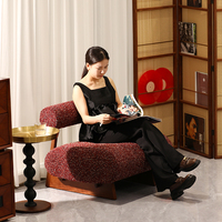 Fauteuil de loisirs en bois massif, rembourré en tissu, fauteuil d'appoint moderne pour salon OS9008A