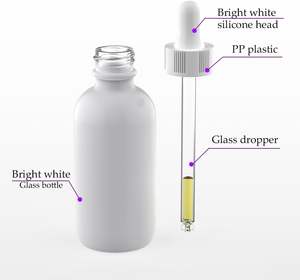 Botellas de Vidrio con Gotero para Aceites Esenciales, Recubiertas de Blanco, con Tapa Blanca, 10ml 15ml 30ml 50ml 100ml, para Crema para el Cuidado de la Piel y Limpiador <span class=keywords><strong>Facial</strong></span>, Venta al por Mayor - Product Image 4