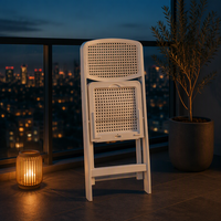 Chaise pliante commerciale en plastique PP blanc, siège portable pour hôtel, appartement, salon, salle à manger extérieure