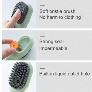 Multifunction Hand Held Eco-Friendly Durable Shoe <b>Brush</b> Long Handle Soft Nylon Bristles Automatic Liquid Application Hook for - Product Image 5