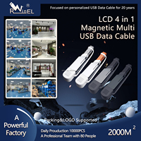 Chargeur multi-ports rapide PD 240W tout-en-un en alliage de zinc, câble mini 4 en 1, porte-clés magnétique USB