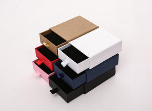 Luxurious Square Cardboard Drawer Jewelry <b>Box</b> with Sponge Custom Logo Printed Fashionable Jewelry Packaging for Valentine's Day - Product Image 4