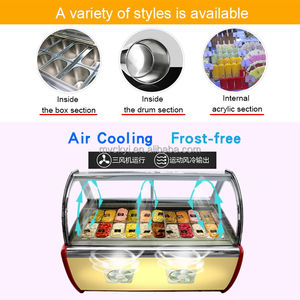 <span class=keywords><strong>Vitrine</strong></span> de crème glacée en verre à température unique pour magasins et cafés - Product Image 3