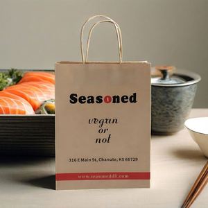 Bolsas de Papel para Envasado de Alimentos Impresas Personalizadas, Bolsas de Papel Kraft Marrón para Comida Rápida y Bocadillos con Material Ecológico y Directo de Fábrica - Product Image 3