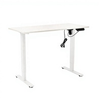 Bureau électrique moderne en bois, design modulaire et extensible, réglable en hauteur, pour le travail assis-debout