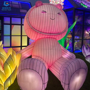 SGFL279 Mid Autumn Lantern Exposición Festival Animal Lantern Conejo Linterna de seda a la venta - Product Image 3